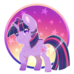 Size: 900x900 | Tagged: safe, artist:sadelinav, derpibooru import, twilight sparkle, twilight sparkle (alicorn), alicorn, pony, chibi, solo