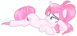 Size: 749x354 | Tagged: safe, artist:doroshll, derpibooru import, oc, oc:cherry blossom, pony, unicorn, base used, female, mare, prone, simple background, solo, transparent background