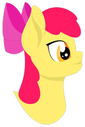 Size: 1742x2600 | Tagged: safe, artist:alltimemine, derpibooru import, apple bloom, earth pony, pony, bust, female, filly, foal, inkscape, lineless, portrait, profile, simple background, smiling, solo, transparent background, vector