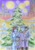 Size: 1634x2326 | Tagged: safe, artist:sinaherib, derpibooru import, rainbow dash, soarin', oc, oc:rainfall, anthro, plantigrade anthro, christmas, christmas lights, christmas tree, clothes, coat, family, female, fireworks, hat, holding, holiday, male, new year, night, offspring, parent:rainbow dash, parent:soarin', parents:soarindash, russia, scarf, shipping, soarindash, straight, traditional art, tree, unnamed oc, winter outfit