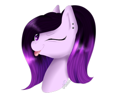 Size: 2154x1884 | Tagged: safe, artist:aledera, derpibooru import, oc, oc:pulse, earth pony, pony, bust, female, mare, portrait, simple background, solo, tongue out, transparent background