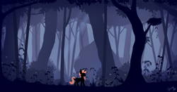 Size: 2580x1350 | Tagged: safe, artist:louisep3, pony, fanart, female, forest, silhouette, solo, starved for light