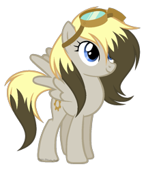 Size: 899x1051 | Tagged: safe, artist:nightmarye, derpibooru import, oc, oc:max whooves, pegasus, pony, base used, female, goggles, mare, offspring, parent:derpy hooves, parent:doctor whooves, parents:doctorderpy, simple background, solo, transparent background