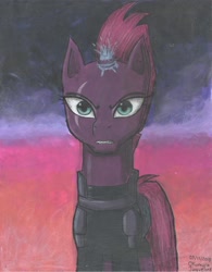 Size: 1688x2167 | Tagged: safe, artist:okumurajaqueline, derpibooru import, tempest shadow, my little pony: the movie, signature, solo, traditional art