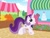 Size: 600x450 | Tagged: artist needed, safe, derpibooru import, sweetie belle (g3), pony, unicorn, g3, g3.5, banana, cake, female, food, g3.5?, looking at you, mare, shop, solo, unused design