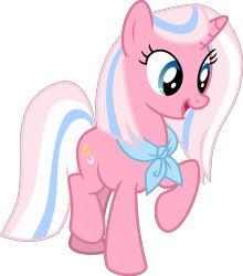 Size: 3785x4298 | Tagged: safe, artist:digimonlover101, clear sky, pony, unicorn, common ground, absurd resolution, female, mare, neckerchief, open mouth, raised hoof, simple background, solo, transparent background, vector