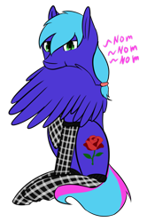 Size: 729x1096 | Tagged: safe, artist:acidthead, derpibooru import, oc, oc:cloud icicle, pegasus, pony, 2019 community collab, derpibooru community collaboration, male, preening, simple background, sitting, smiling, sock, solo, stallion, transparent background