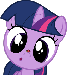 Size: 1795x2000 | Tagged: safe, artist:phucknuckl, derpibooru import, twilight sparkle, twilight sparkle (alicorn), alicorn, ladybug, :o, big eyes, cross-eyed, cute, female, filly, hilarious in hindsight, inkscape, insect on nose, ladybugs-awake, open mouth, simple background, solo, transparent background, twiabetes, vector