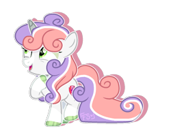 Size: 1144x920 | Tagged: safe, artist:foxysparkle, sweetie belle, pony, alternate hair color, alternate hairstyle, simple background, solo, transparent background