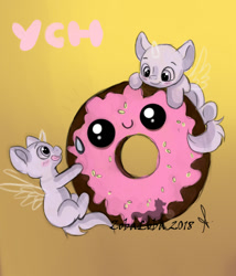 Size: 600x700 | Tagged: safe, artist:zobaloba, derpibooru import, oc, pony, advertisement, auction, commission, couple, cute, donut, food, sketch, your character here