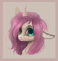 Size: 1903x1999 | Tagged: safe, artist:sarkarozka, derpibooru import, oc, oc only, oc:tarot, classical unicorn, pony, unicorn, bust, cloven hooves, curved horn, digital art, digital painting, ear piercing, female, floppy ears, freckles, horn, leonine tail, long mane, looking at you, mare, palomino, piercing, pink mane, portrait, simple background, solo, transparent background, unshorn fetlocks