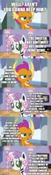 Size: 500x1687 | Tagged: safe, derpibooru import, edit, edited screencap, screencap, smolder, sweetie bot, dragon, robot, comic:the epilogue, atop the fourth wall, comic, erin, fanfic art, isaac asimov, laws of robotics, linkara, mechakara, mirror linkara, screencap comic, spoilers for another series, three laws of robotics