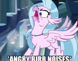 Size: 400x313 | Tagged: safe, derpibooru import, edit, edited screencap, screencap, silverstream, classical hippogriff, hippogriff, what lies beneath, angry, animated, birb, cropped, cute, descriptive noise, diastreamies, eyelashes, female, gif, horsebirb, horsebird, image macro, jewelry, meme, necklace, noise, oof, school of friendship, shaking, silverrage, solo, triggered