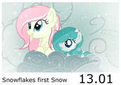 Size: 1340x942 | Tagged: safe, artist:seaswirls, derpibooru import, oc, oc only, oc:primrose, oc:snowflake, pegasus, pony, cloud, female, filly, snow