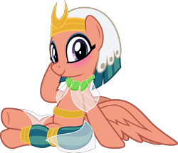 Size: 5507x4765 | Tagged: safe, artist:jhayarr23, somnambula, pegasus, pony, blushing, crossed legs, cute, female, looking at you, mare, simple background, sitting, smiling, solo, somnambetes, transparent background, underhoof