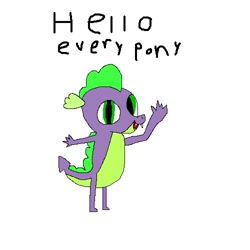 Size: 500x500 | Tagged: safe, artist:undeadponysoldier, spike, dragon, 1000 hours in ms paint, looking at you, pixel art, simple background, solo, talking to viewer