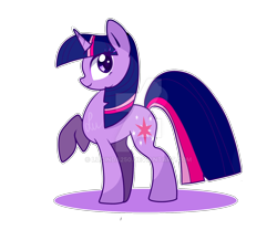 Size: 1024x852 | Tagged: safe, artist:lucinda250, twilight sparkle, unicorn twilight, pony, unicorn, deviantart watermark, female, mare, obtrusive watermark, raised hoof, solo, watermark