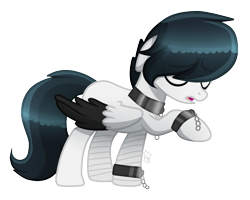 Size: 1321x1057 | Tagged: safe, artist:sugaryicecreammlp, derpibooru import, oc, oc:chen, pegasus, pony, hair over eyes, male, simple background, solo, stallion, transparent background, two toned wings