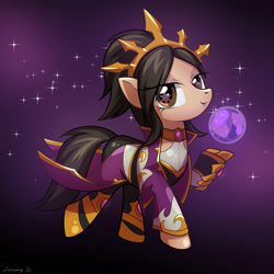 Size: 2000x2000 | Tagged: safe, artist:jeremywithlove, derpibooru import, pony, clothes, crossover, diablo, diablo 3, female, heroes of the storm, li-ming, mare, ponified, solo, wizard