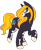 Size: 1752x2133 | Tagged: safe, artist:trexqueen, derpibooru import, oc, oc:sweet dinero, pony, blue eyes, bone, solo, yellow hair, yellow mane