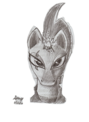 Size: 2550x3506 | Tagged: safe, artist:maddox3310, derpibooru import, tempest shadow, my little pony: the movie, monochrome, pencil drawing, solo, traditional art