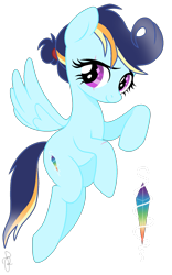 Size: 1133x1820 | Tagged: safe, artist:ilaria122, derpibooru import, oc, oc:rainbow prism, pegasus, pony, female, next generation, offspring, parent:rainbow dash, parent:soarin', parents:soarindash, scar, simple background, starry eyes, transparent background, wingding eyes