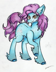 Size: 2313x2985 | Tagged: safe, artist:luxiwind, oc, oc:azure crown, earth pony, pony, female, mare, solo, traditional art