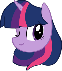 Size: 3310x3814 | Tagged: safe, artist:dragonlor01, derpibooru import, twilight sparkle, pony, collaboration, bust, female, mare, one eye closed, simple background, solo, transparent background, wink