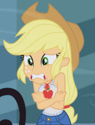 Size: 1107x1460 | Tagged: safe, screencap, applejack, better together, equestria girls, street chic, animated, chattering teeth, cold, cropped, cute, freezing, gif, jackabetes, shivering, sleeveless, solo, wind blowing