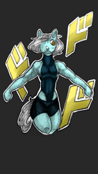 Size: 675x1200 | Tagged: safe, artist:pantheracantus, derpibooru import, oc, oc only, semi-anthro, clothes, female, jojo pose, jojo's bizarre adventure, kanji, pose, shorts, simple background