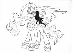 Size: 2244x1618 | Tagged: safe, artist:jmkplover, derpibooru import, twilight sparkle, twilight sparkle (alicorn), alicorn, corrupted, evil twilight, monochrome, solo