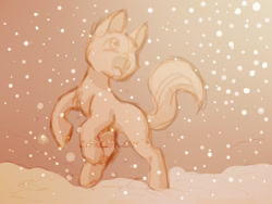 Size: 800x600 | Tagged: safe, artist:zobaloba, derpibooru import, oc, pony, advertisement, any gender, any species, auction, commission, happy, simple background, sketch, snow, solo, your character here