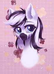 Size: 1279x1746 | Tagged: safe, artist:hikerumin, derpibooru import, oc, oc only, earth pony, pony, zebra, zony, bust, commission, cozy, cute, female, looking at you, mare, portrait, smiling, solo, three quarter view, ych result, zebra oc