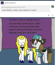 Size: 1053x1243 | Tagged: safe, artist:ask-luciavampire, oc, alicorn, pegasus, pony, ask, tumblr, tumblr:ask-the-royal-teens