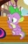 Size: 372x578 | Tagged: safe, derpibooru import, screencap, spike, twilight sparkle, twilight sparkle (alicorn), alicorn, dragon, yakity-sax, claws, male, offscreen character, sitting, winged spike, wings