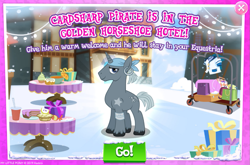 Size: 1037x686 | Tagged: safe, derpibooru import, idw, advertisement, decoration, gameloft, idw showified, male, official, snow, stallion