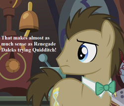 Size: 840x720 | Tagged: safe, derpibooru import, edit, edited screencap, screencap, doctor whooves, slice of life (episode), actor allusion, cropped, david tennant, doctor who, harry potter, reaction image, text