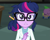 Size: 1303x1041 | Tagged: safe, derpibooru import, screencap, sci-twi, spike, spike the regular dog, twilight sparkle, dog, equestria girls, rainbow rocks, clothes, cropped, frown, glasses, lab coat, paradox, raised eyebrow