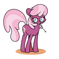 Size: 1280x1280 | Tagged: safe, artist:turtlefarminguy, derpibooru import, cheerilee, earth pony, pony, cheeribetes, cute, female, mare, mouth hold, simple background, smiling, solo, transparent background