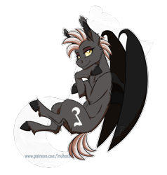 Size: 1200x1258 | Tagged: safe, artist:inuhoshi-to-darkpen, oc, oc only, oc:night ballad, bat pony, pony, bat pony oc, fangs, female, mare, simple background, slit eyes, smiling, solo, transparent background