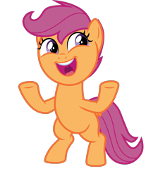 Size: 1673x1870 | Tagged: safe, artist:cloudyglow, artist:parclytaxel, derpibooru import, scootaloo, pegasus, pony, the washouts (episode), .ai available, bipedal, cropped, cute, cutealoo, excited, female, filly, simple background, solo, transparent background, vector