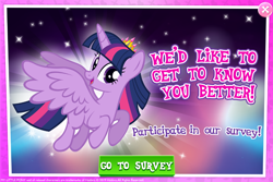 Size: 1030x688 | Tagged: safe, twilight sparkle, twilight sparkle (alicorn), alicorn, pony, advertisement, gameloft, official, solo