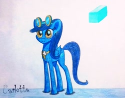 Size: 1148x895 | Tagged: safe, artist:dialysis2day, oc, oc:carlota, pegasus, pony, female, goggles, mare, solo, traditional art