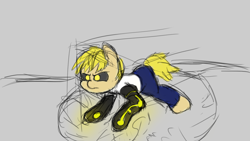 Size: 1920x1080 | Tagged: safe, derpibooru import, cyborg, pony, drawthread, genos, one punch man, ponified, sketch