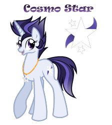 Size: 888x991 | Tagged: safe, artist:andy-hazards, derpibooru import, oc, oc only, oc:cosmo star, pony, unicorn, base used, female, jewelry, mare, necklace, offspring, parent:flash sentry, parent:twilight sparkle, parents:flashlight, simple background, solo, transparent background