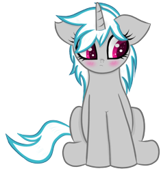 Size: 1054x1122 | Tagged: safe, artist:windy-pony, derpibooru import, oc, oc only, oc:windshear, pony, unicorn, female, mare, mediocre, shy, simple background, sitting, solo, transparent background