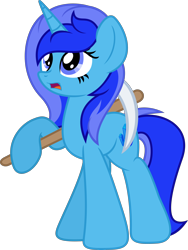 Size: 3000x4000 | Tagged: safe, artist:avastin4, artist:fuzzybrushy, derpibooru import, oc, oc only, oc:spacelight, pony, unicorn, female, mare, pickaxe, simple background, solo, transparent background, vector