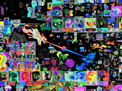 Size: 1218x909 | Tagged: safe, screencap, daybreaker, nightmare moon, pony, equestria girls, color inversion, pixel art, pixelcanvas