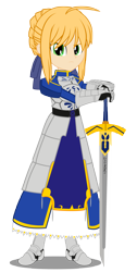 Size: 3193x6351 | Tagged: safe, artist:trungtranhaitrung, derpibooru import, equestria girls, armor, armor skirt, artoria pendragon, crossover, equestria girls-ified, excalibur, fate/grand order, fate/stay night, saber, skirt, weapon