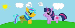 Size: 1008x384 | Tagged: safe, derpibooru import, twilight sparkle, oc, oc:noob pony roblox, clouds pinkie pie, cute, female, fluttershy clouds, ms paint, twilight sparkle's cutie mark sun